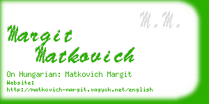 margit matkovich business card